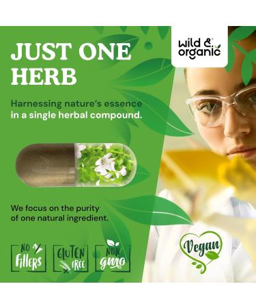 Wild & Organic Bacopa Capsules 600 mg - Brain Support - Natural Bacopa Monnieri Supplement - Brahmi Capsules - 90 Days of Supply - Vegan No Fillers Non-GMO - 90 Count 90 Count (Pack of 1) - Buy Online on GoSupps.com