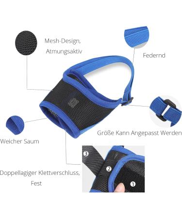 Koboko Blue Muzzle for Medium Dogs - Prevent Biting Safe Chewing Velcro Fastener - Buy Online on GoSupps.com