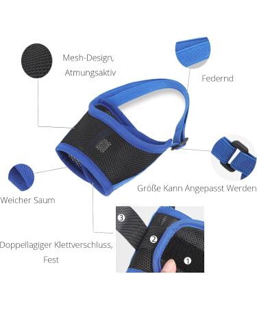 Adjustable Dog Muzzle | Breathable & Comfortable Muzzles for Small Medium & Large Dogs | Prevent Biting Barking & Eating - XL Blue - Buy Online on GoSupps.com