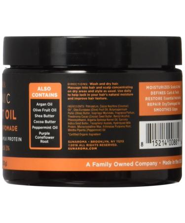 SUNAROMA Organic Coconut Oil Hair Pomade 5.5 oz - Natural Hair Styling Solution - Buy Online on GoSupps.com