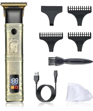 Men's Hair Clipper Professional Electric Beard Trimmer Wireless Shaver LED Screen Rechargeable Silent for Gift Men Salon