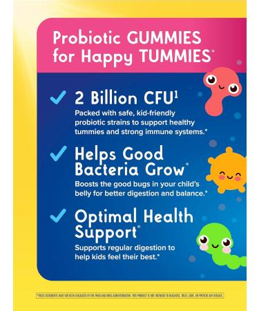 Renew Life Kids Probiotic Gummies Daily Supplement Supports Overall Health and Optimal Digestion Dairy and Soy Free 2 Billion CFU 60 Count Original - Buy Online on GoSupps.com