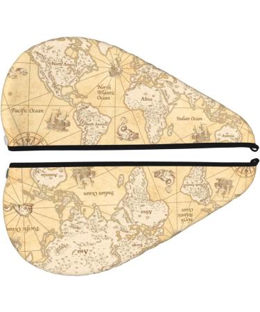 World Map Microfiber Hair Towel - Soft Super Absorbent Wrap for Women | Quick Dry Coral Velvet Cap for Long Curly & Thick Hair - Buy Online on GoSupps.com