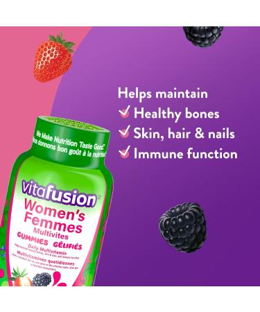 Vitafusion Women's Multivitamin Gummies Daily Multivitamin Healthy Metabolism Immune Support Hair Skin & Nails Osteoporosis 150 Count 2.5 Month Supply Packaging May Vary - Buy Online on GoSupps.com