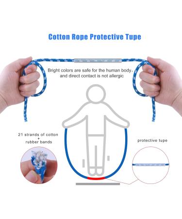 Adjustable Cotton Jump Rope for Adults & Kids - 9.6ft Speed Rope with Natural Wooden Handle for Fat Burning & Fitness - Buy Online on GoSupps.com