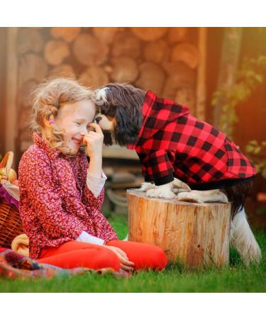 Red Plaid Dog Hoodie Sweater with Hat and Pocket - Size Small - Buy Online on GoSupps.com