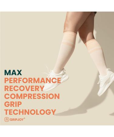 Gripjoy Compression Socks for Women and Men - Pregnancy Compression Socks - Small-Medium Orange/Pink (1 Pair) - Buy Online on GoSupps.com