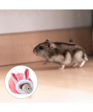 Jagowa 1PCS Hamster Hedgehog Bed Nest Pet Bed Cute Winter House Warm Sleeping for Small Animals (Grey Pink) - Buy Online on GoSupps.com