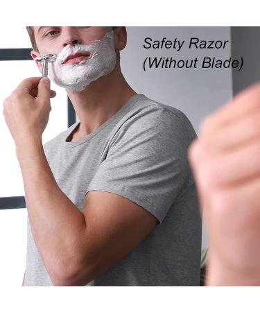 Portable Men's Safety Razor - Zinc Alloy Double Edge Razor with Brass Handle | Ideal Gift for Men (Silver) - Buy Online on GoSupps.com