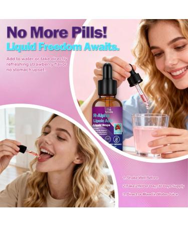 R Alpha Lipoic Acid 600mg Liquid Drops for Neuropathy, Advanced 11-in-1 Stabilized R-ALA Supplement w. Benfotiamine Acetyl L-Carnitine Vitamin C E for Antioxidant Nerve Brain Energy Health Non GMO - Buy Online on GoSupps.com