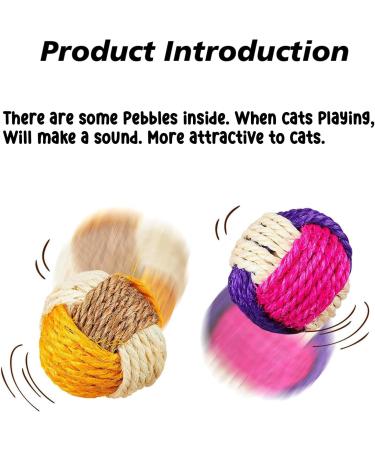 6 Pack Cat Toy Ball Cat Sisal Balls Toys for Indoor Cats Interactive Durable Pet Cat Ball with Bells Animal Pet Games Supplies (Random Color) - Buy Online on GoSupps.com