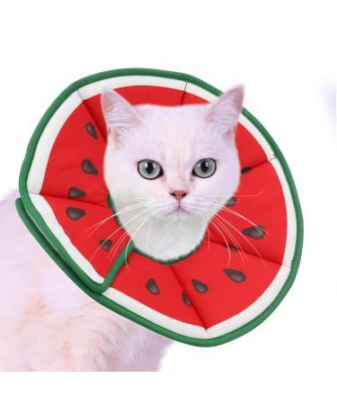 Supet Halskrause cat adjustable neck rope cat collar restoring collar collar Cone after surgery and injuries (watermelon m) m (neck: 21.5-30.5cm) watermelon