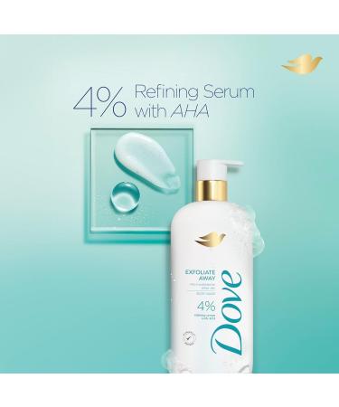 Dove Body Wash Exfoliate Away | AHA 4% Refining Serum for Silkier Skin | 18.5 oz - International Shipping Available - Buy Online on GoSupps.com