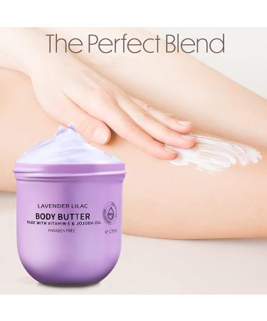Lavender Lilac Body Butter - Ultra-Hydrating Shea Butter Cream with Jojoba Oil & Vitamin E for Men & Women - Natural Moisturizer for Normal to Dry Skin - Buy Online on GoSupps.com