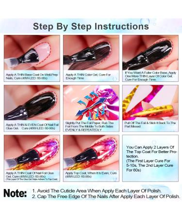 Metallic Floral Nail Foil Glue Gel | Strong Adhesion for Nail Art Stickers | 15ml x 1 Bottle | Soak Off, LED Lamp Required | DIY Festive Party Manicure - Buy Online on GoSupps.com