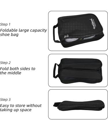 Scott Edward Portable Golf Shoe Bag - Waterproof Breathable Carrier for Men and Women - Black - Buy Online on GoSupps.com