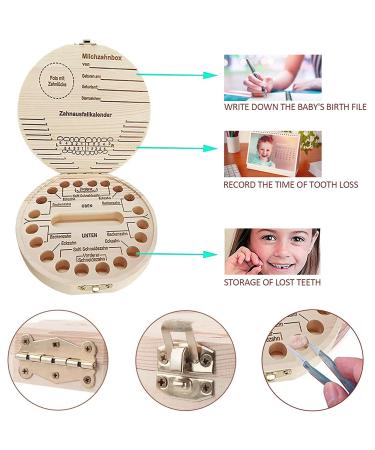 Wooden Milk Tooth Box - Store Baby Teeth Safely | Eco-Friendly Tooth Keepsake - Buy Online on GoSupps.com