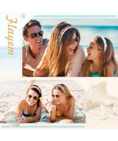 Flayem Pearls Shell Headband Rhinestone Padded Wide Hair Band Mermaid Beach Hair Hoop for Women and Girls Holiday Party (Blue Pearls) - Buy Online on GoSupps.com