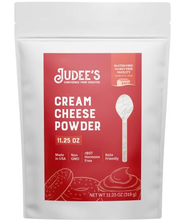 Judees Cream Cheese Powder 11.25 oz - 100% Non-GMO, Keto-Friendly - rBST Hormone-Free, Gluten-Free and Nut-Free - Made from Real Cream Cheese - Made in USA - Use in Spreads, Dips, and Baking Cream Cheese 11.25 Ounce (Pack