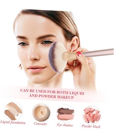 POPETPOP 2 Sets Makeup Brush Woman Setting Powder Applicator Highlighter Brush Face Makeup Brush Applicator Face Wash Brush Sector Applicator Brush Corrugated Silk Nylon Wool - Buy Online on GoSupps.com