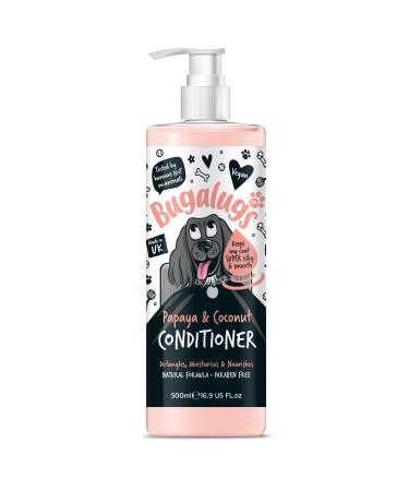 BUGALUGS Dog Conditioner 500ml with Papaya & Coconut dog perfume best grooming Conditioner for dogs puppy & smelly pet that detangles & moisturises use with dog shampoo cologne - Buy Online on GoSupps.com