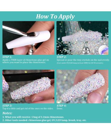 5000PCS 1.2mm Mini AB Glass Crystals for Nail Art - Iridescent, Long Lasting Shine - By BELLEBOOST - Buy Online on GoSupps.com