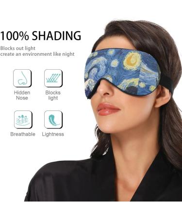 Haskirky Light Blocking Eye Mask - Adjustable for Men and Women - Ideal for Travel, Yoga, Meditation, Office - Deep Sleep and Comfort - Van Gogh Wave Design - Buy Online on GoSupps.com
