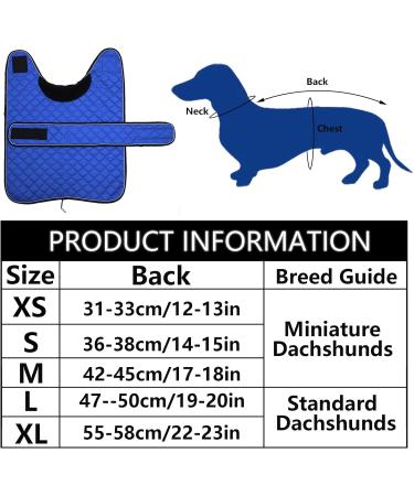 Minezi Waterproof Dachshund Winter Jacket - Wool Lined Adjustable Navy XL (55-58cm) - Ideal Dog Clothing for Cold Weather - Buy Online on GoSupps.com