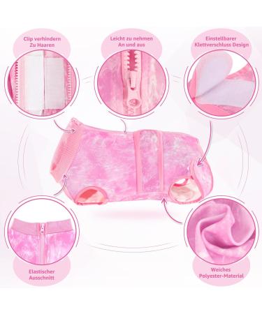 Eyein Dogebody After Op - Breathable Soft One-Piece for Dogs with Zipper & Belt | Protect Wounds - E-Neck Band Alternative (Pink M) - Buy Online on GoSupps.com