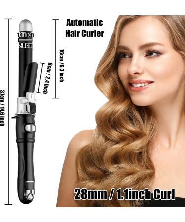 Curling Wand Automatic Curling Iron Automatic Hair Curler Rotating Curling Iron Hair Waver Hair Styling Irons 30s Instant Heat Wand 110-240v 1.1inch/28mm Curl Black - Buy Online on GoSupps.com