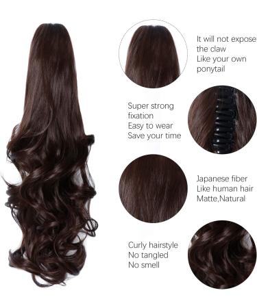 Yamel Long Curly Wavy Ponytail Extension - Natural Medium Brown - 16 inch - Buy Online on GoSupps.com