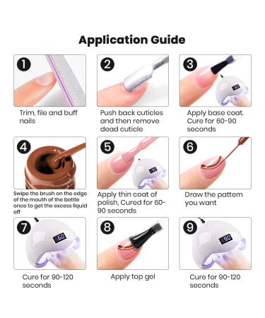 RARJSM Nude Liner Gel Nail Polish Set - 12 Colors 5ml with Thin Sharp Brush for Nail Art, Swirl Nails, and Striping - Soak Off, Curing Required - 12pcs Nude Color Set - Buy Online on GoSupps.com