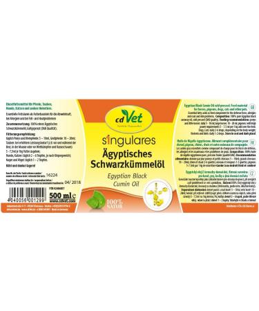 cdVet Naturprodukte - 129 - Egyptian Black Seed Oil - Cold Pressed - 500 ml - Buy Online on GoSupps.com