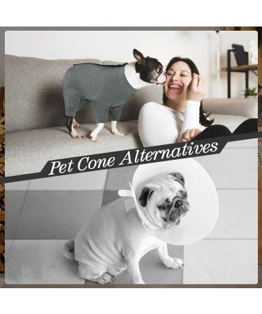 Kuoser XXL Gray Dog Recovery Suit - Post-Op Body Anti-Licking Wound Protection Cone Alternative for Dogs - Buy Online on GoSupps.com