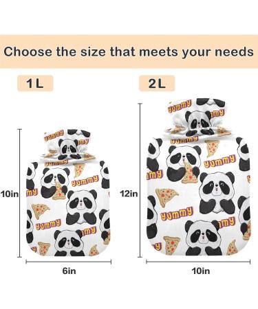 Naanle Pandas Pizza Hot Water Bottle | 2L Large Transparent Heat Therapy for Pain Relief - Ideal for Bed & Foot Comfort - Buy Online on GoSupps.com