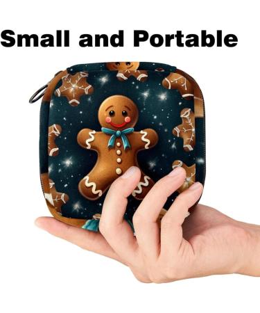 MUOOUM Christmas Gingerbread Pattern Women's Menstrual Storage Bag | Portable Zipper Bag for Teens & Women - Buy Online on GoSupps.com