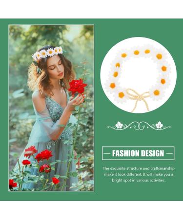 minkissy Sunflower Headband Daisy Headbands for women Floral Headband Sunflower Hair band Daisy Headband Wreath Bridal Headpiece for Wedding Party Beach (White) - Buy Online on GoSupps.com