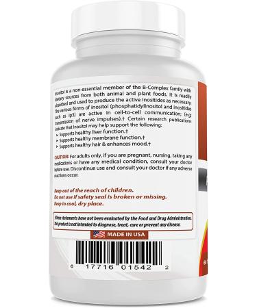 Best Naturals Inositol 1000mg - 60 Tablets | Natural Mood Support - Buy Online on GoSupps.com