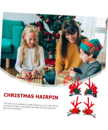 Beavorty Christmas Antlers Hairpins 2 Pairs Christmas hair clips hair accessories hair accessories for girls hair clips cartoon hair accessories Antler Hairpin - Buy Online on GoSupps.com