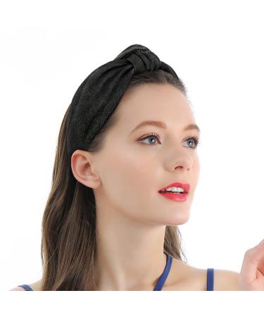 Qianxuan Denim Top Knot Headband Set for Stylish Black Women - 4pcs - Buy Online on GoSupps.com