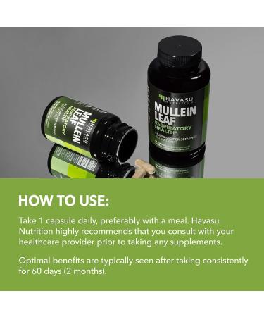 Mullein Leaf Capsules for Respiratory Health - 5000mg Extract 10:1 for Lung Support and Immune Function - 60 Count - Vegan Non-GMO Capsules - Herbal Supplement for Daily Wellness - 2 Month Supply 60 Count (Pack of 1) - Buy Online on GoSupps.com