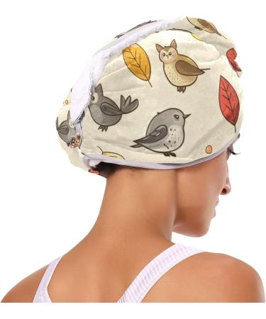 Buy Owl Bird Leaf Hair Towel 2 Pack - Super Absorbent Quick Dry Hair Turbans for Women & Girls - Buy Online on GoSupps.com