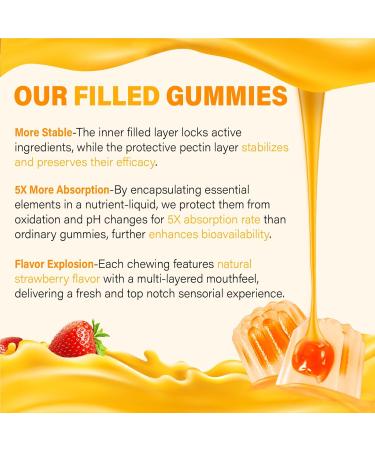 Liposomal Vitamin C Gummies 1000mg for Adults: Vitamin C Chewable Gummy with Zinc Elderberry Vitamins A & E Strawberry 60 Count (Pack of 2) - Buy Online on GoSupps.com