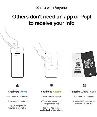 Popl Smart NFC Networking Card - Share with a Tap - iPhone & Android (Black) - Buy Online on GoSupps.com