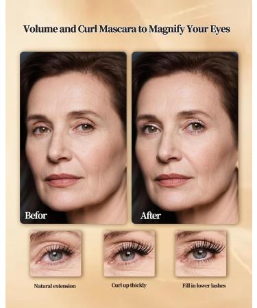 LYSdefeu Slim Brush Mascara for Adult Elderly Women Set of 60 2 Pieces Black Brown Volume and Length Waterproof and Sweatproof Elongated Hypoallergenic for Sensitive Eyes Black+brown - Buy Online on GoSupps.com