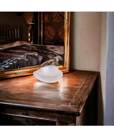 Selenite Charging Heart Bowl 10cm - Spiritual Healing Crystal Alter Bowl for Cleansing and Recharging Crystals - Meditation Decoration Gift - Buy Online on GoSupps.com