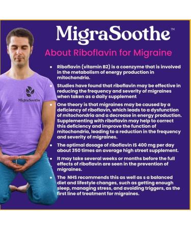 Premium Vitamin B2 Riboflavin 400mg Capsules for Migraine Support & Energy - Vegan Formula, UK Made - 90 Count - Buy Online on GoSupps.com