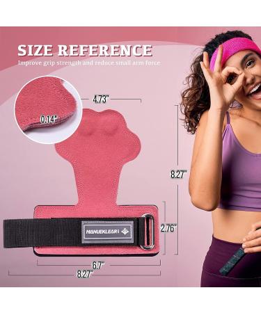MANUEKLEAR Weight Lifting Wrist Wraps & Straps - Leather Hooks, Grips, Pads for Men & Women - Ideal for Deadlifts, Pull-ups, Powerlifting - Cat-Pink - Buy Online on GoSupps.com