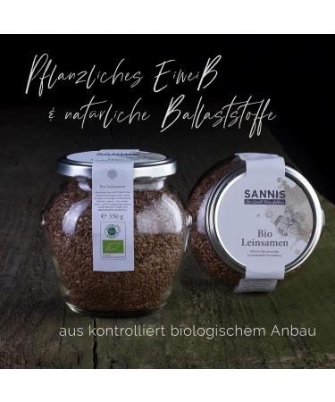 Buy Sannis Bio-Linseed 350g Organic Gluten-Free Rich in Omega-3 Fiber & Protein for Muesli & Salad - Buy Online on GoSupps.com