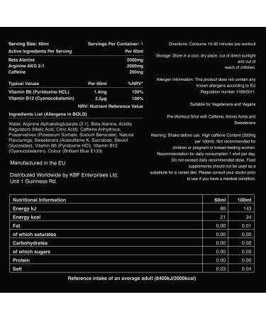 Warrior RAGE ENERGY SHOT 12-Pack - Pre Workout Drink with 200mg Caffeine, Natural Flavorings, Vitamin B6 & B12 - No Sugar Added (Blue Raspberry) - Buy Online on GoSupps.com